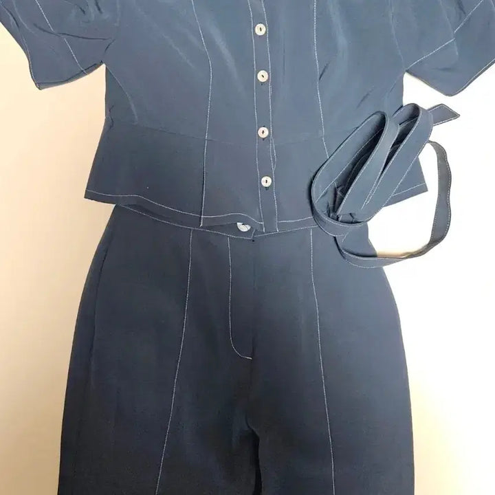 [BUNJANG] Marjorie Blue Two-Piece Set / marjorie 블루 투피스 세트 교신가능 에이블리교신