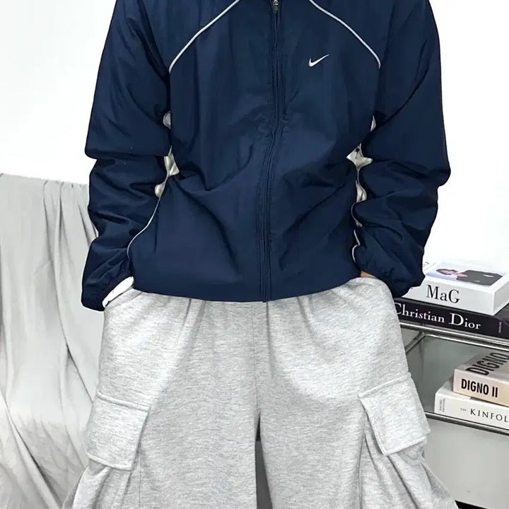 [BUNJANG] Nike 90s Navy Windbreaker Jumper M / 나이키 90s 네이비 바람막이 점퍼 M