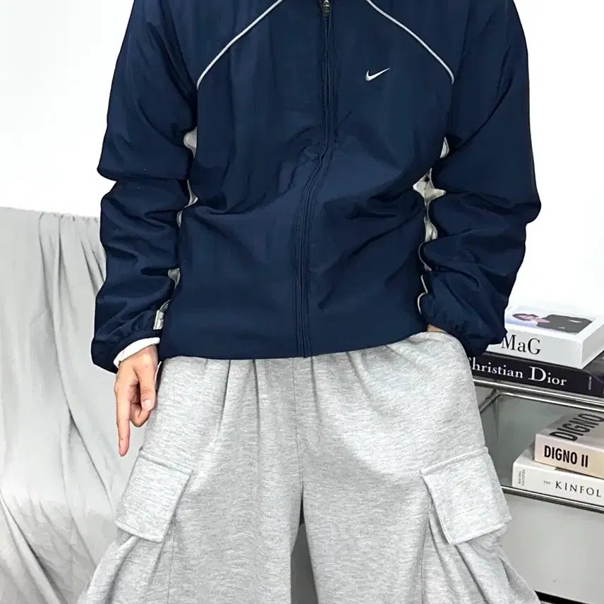 [BUNJANG] Nike 90s Navy Windbreaker Jumper M / 나이키 90s 네이비 바람막이 점퍼 M