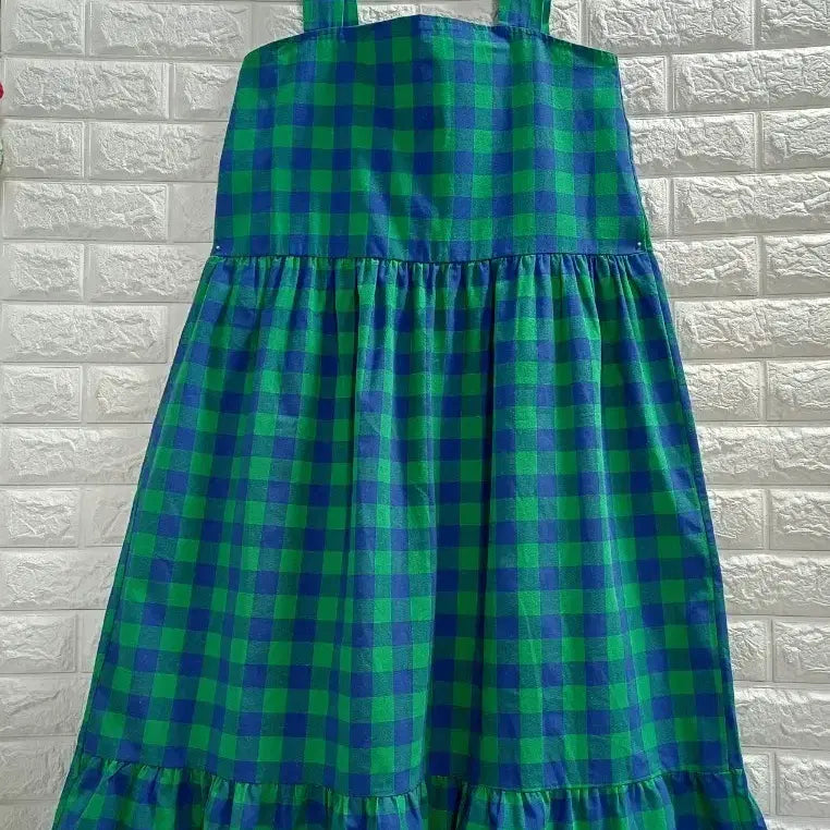 [BUNJANG] Checkered Bustier Long Dress / 체크 뷔스티에 롱원피스