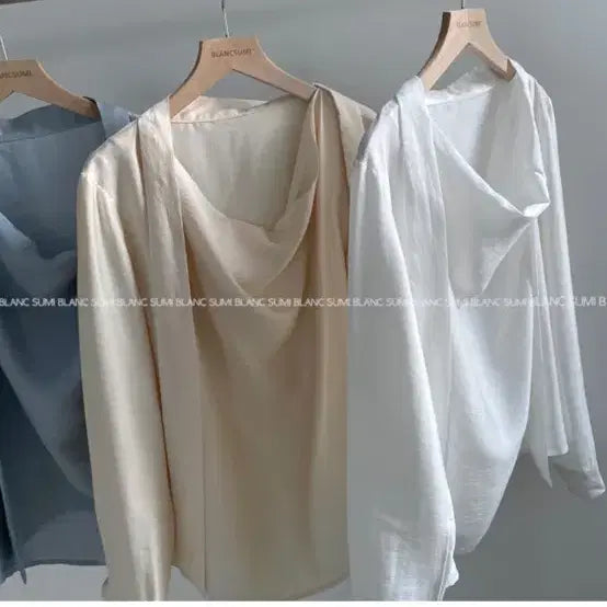 [BUNJANG] Blanc Souhait Blouse Tie White / 블랑수미 블라우스 하객룩 타이 화이트