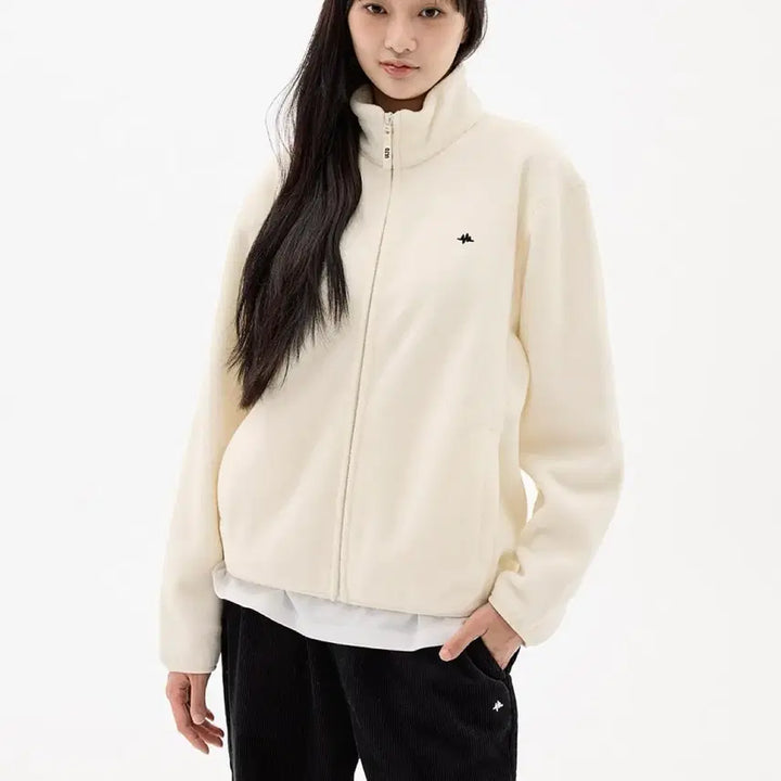[BUNJANG] Unlimit Basic Fleece Jacket Ivory / 언리미트 베이직 플리스 자켓 후리스 아이보리