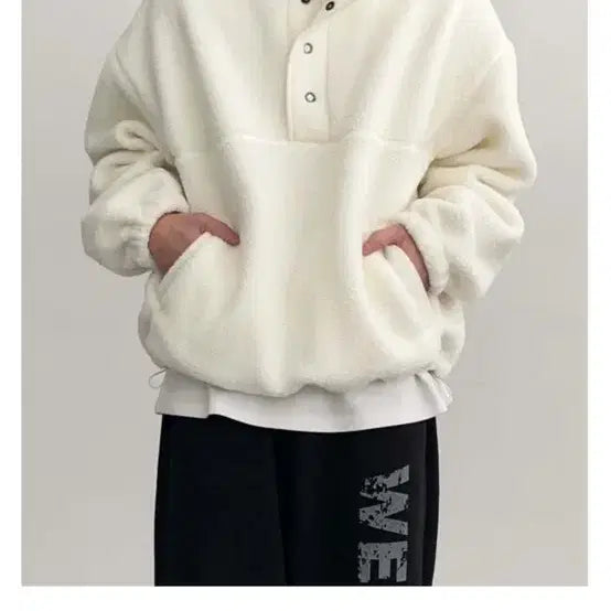 [SOLD OUT] 양털 오버 후리스 아노락 버튼 단추 (새상품)