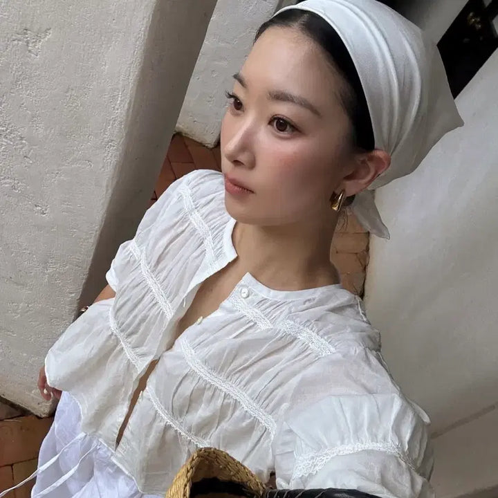 [BUNJANG] H:mode Shirring Blouse (Ivory) / [에이치모드] Shirring blouse (아이보리)