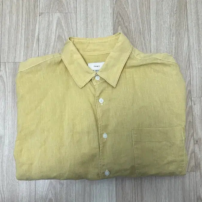[BUNJANG] THEY Linen Shirt - Yellow - L Size / 남성 THEY 린넨 셔츠 L사이즈 옐로우