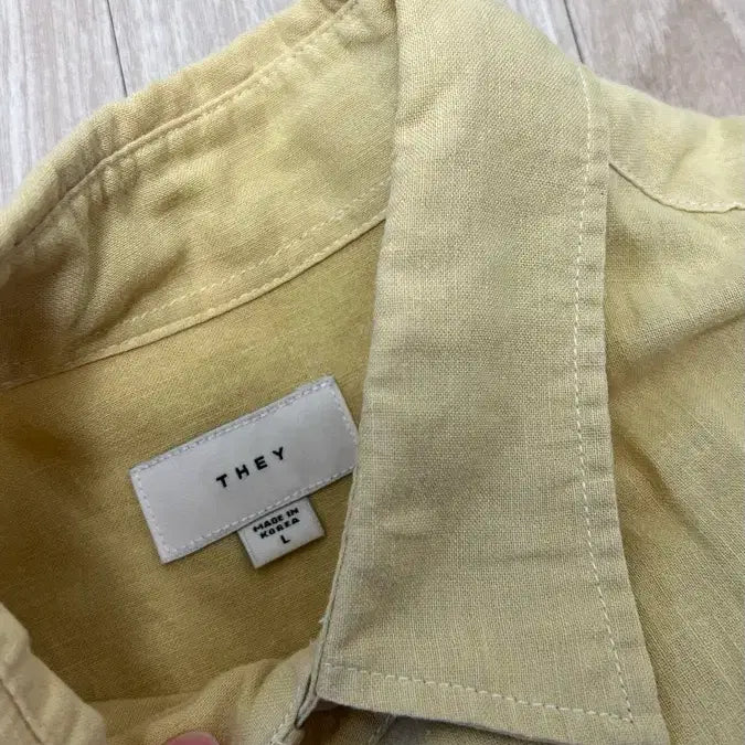 [BUNJANG] THEY Linen Shirt - Yellow - L Size / 남성 THEY 린넨 셔츠 L사이즈 옐로우