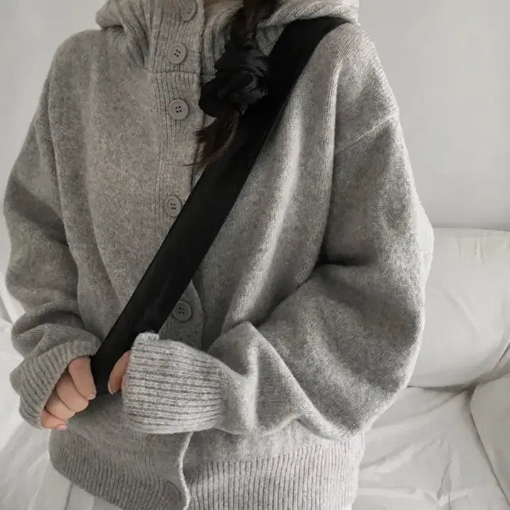 [BUNJANG] Gray Knit Hoodie / 니트 후드티 미소녀 느낌나요! (정가 3만원)