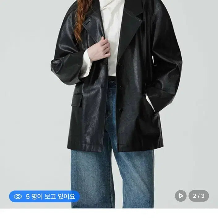 [BUNJANG] 온앤온 블랙 레더 자켓 / 온앤온 블랙 레더 자켓