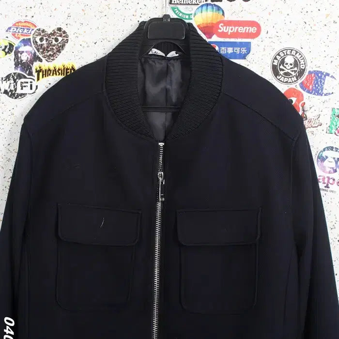 [BUNJANG] Zara Black Zip-Up Stadium Jacket / 남성XL / 자라 블랙 집업 스타디움자켓BK A-18