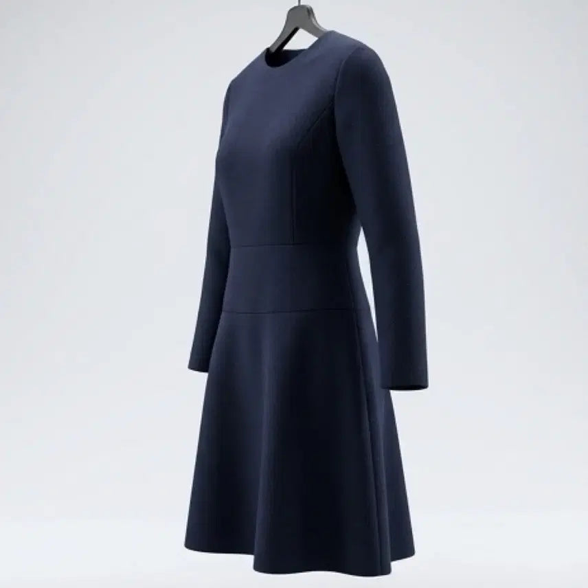[BUNJANG] Lyn Basic Round Long Sleeve Dress NV A-19 / 여성66 / 린 베이직 라운드 긴팔 원피스NV A-19