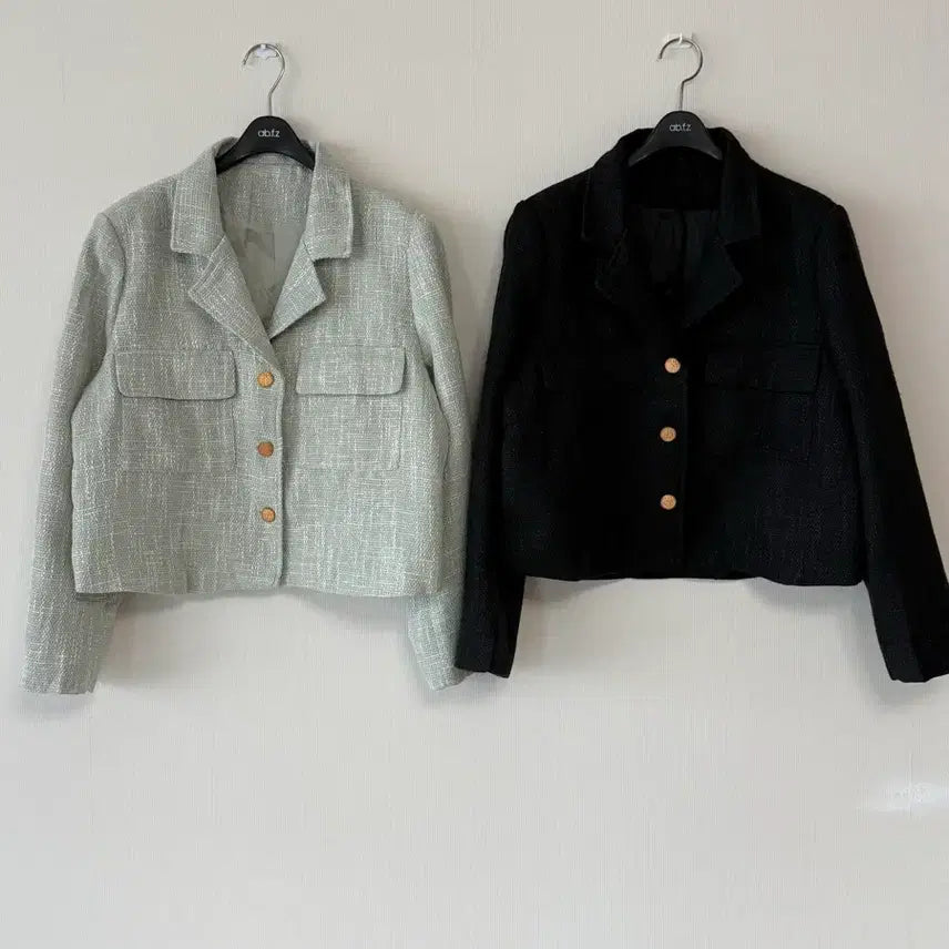 [BUNJANG] Tweed Jacket Black/Mint / 새제품  트위드 자켓 블랙/민트.   프리사이즈