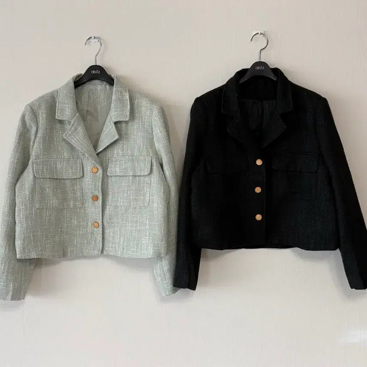 [BUNJANG] Tweed Jacket Black/Mint / 새제품  트위드 자켓 블랙/민트.   프리사이즈