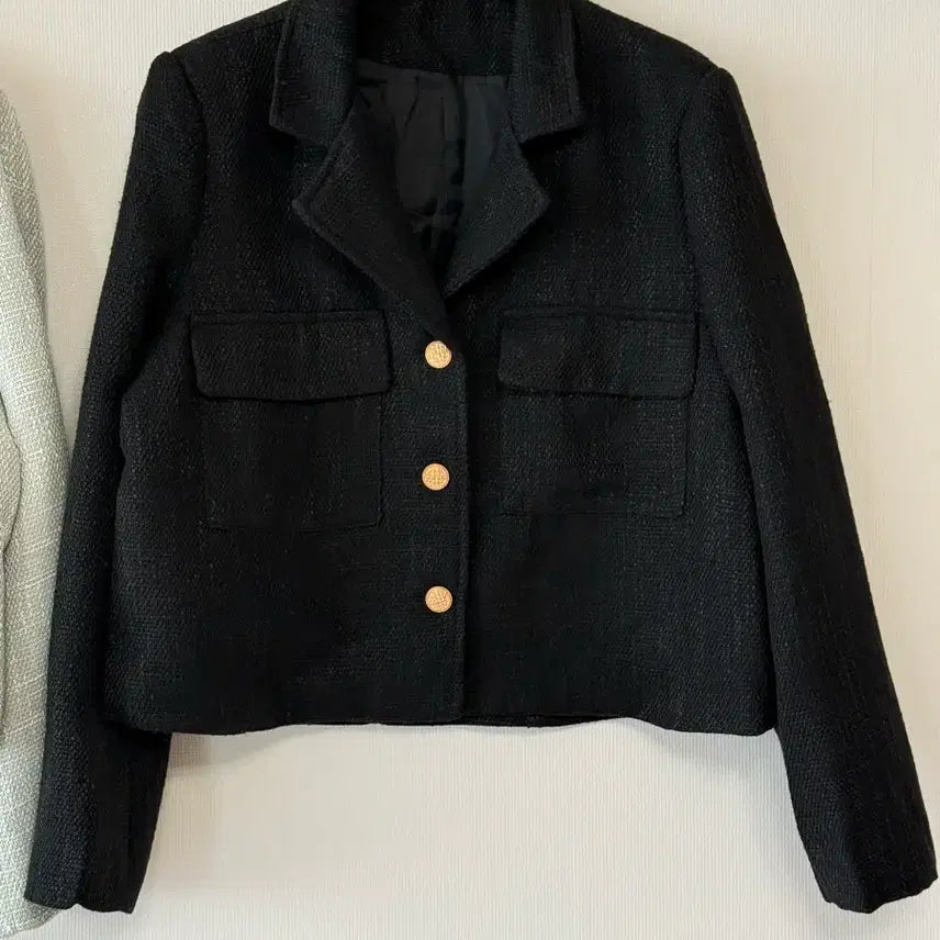 [BUNJANG] Tweed Jacket Black/Mint / 새제품  트위드 자켓 블랙/민트.   프리사이즈