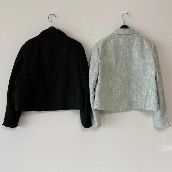 [BUNJANG] Tweed Jacket Black/Mint / 새제품  트위드 자켓 블랙/민트.   프리사이즈