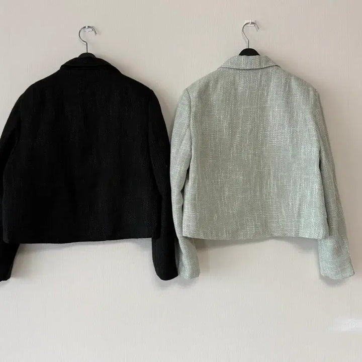 [BUNJANG] Tweed Jacket Black/Mint / 새제품  트위드 자켓 블랙/민트.   프리사이즈
