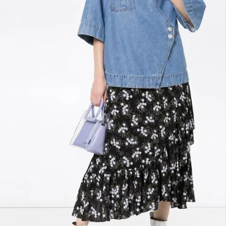 [BUNJANG] GANNI Wrap Denim Jacket / 가니 GANNI 랩 데님 자켓 55