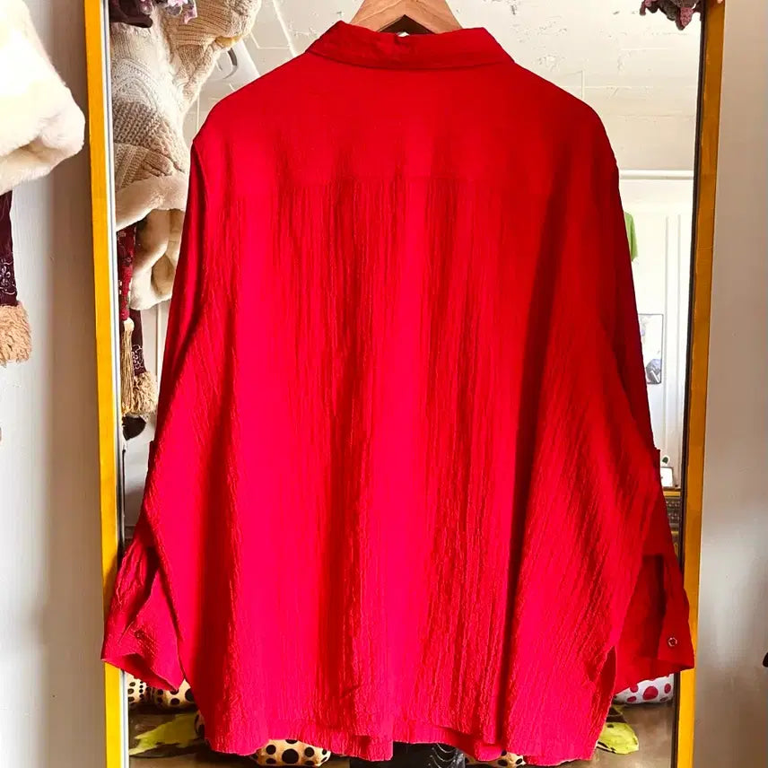 [BUNJANG] WHITE STAG Vintage Pleated Shirt Jacket / 90s WHITE STAG 빈티지 오버사이즈 젠더리스 플리츠 셔츠 자켓