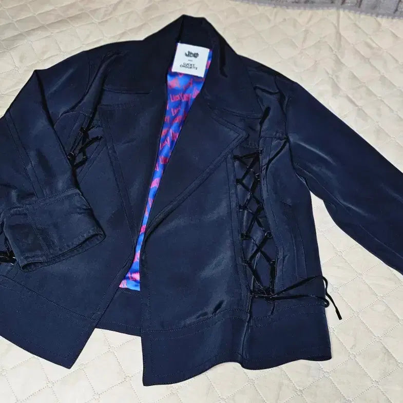 [BUNJANG] Lucky Chouette Black Lace-Up Jacket / 럭키슈에뜨 블랙 레이스업 자켓
