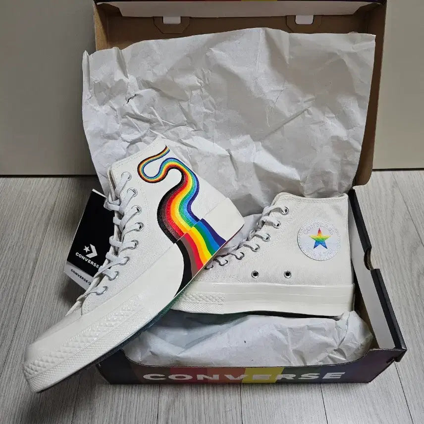 [BUNJANG] Converse Chuck 70 High Egret Multi White Embroidered Pattern Unisex / (완전 새상품) 컨버스 척 70 하이 에그렛 멀티 화이트 자수 패턴 유니
