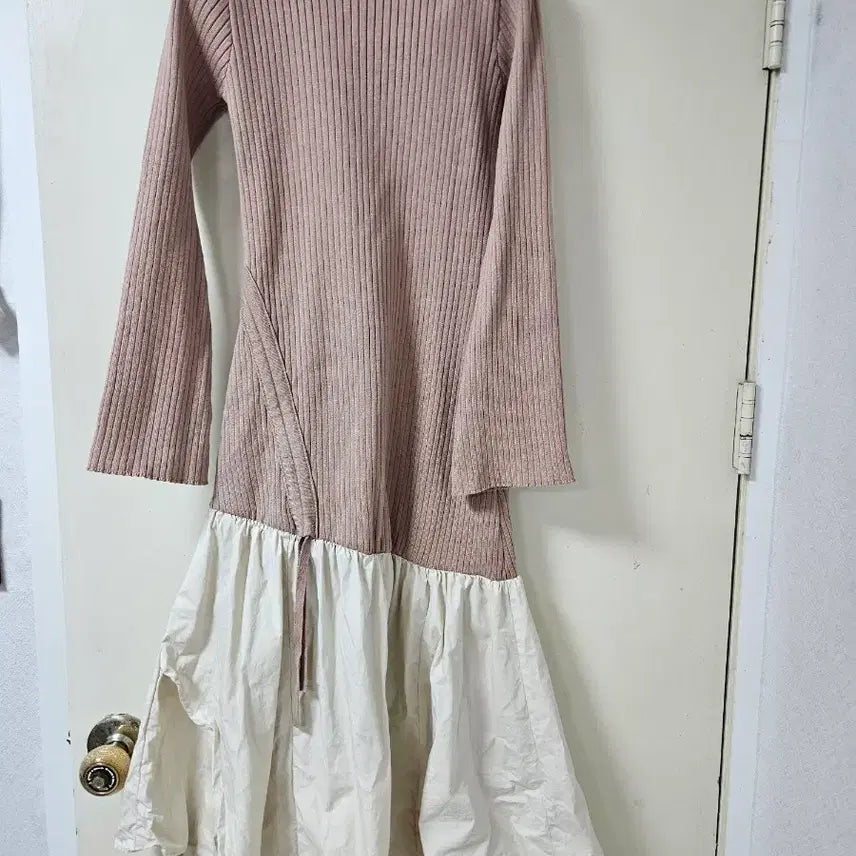 [BUNJANG] Focus Knit Ruffle Long Dress Size 55 / 포커스  니트 프릴 롱원피스55