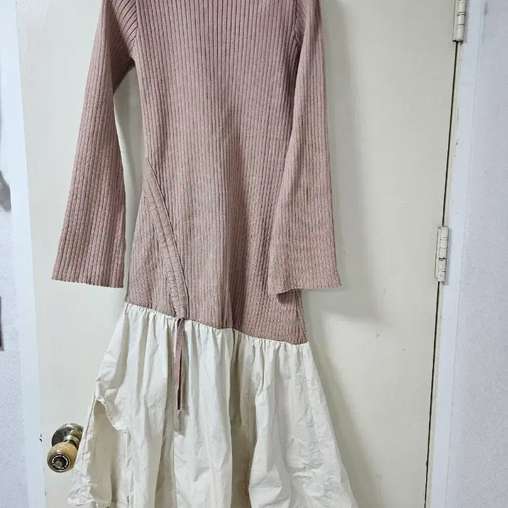 [BUNJANG] Focus Knit Ruffle Long Dress Size 55 / 포커스  니트 프릴 롱원피스55