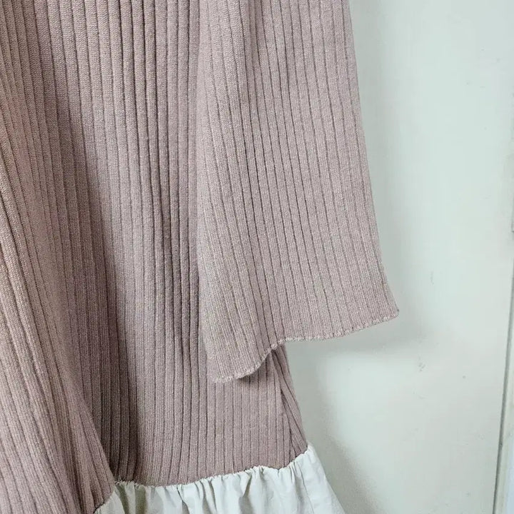 [BUNJANG] Focus Knit Ruffle Long Dress Size 55 / 포커스  니트 프릴 롱원피스55