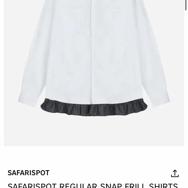 [BUNJANG] Safari Spot Regular Snap Frill Shirt White / 사파리스팟 레귤러 스냅 프릴 셔츠 화이트