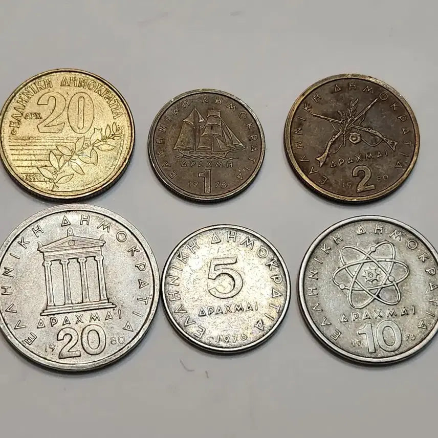 [BUNJANG] Greek Commemorative Coin Set / 외국동전, 그리스 인물 기념 주화  6점 일괄