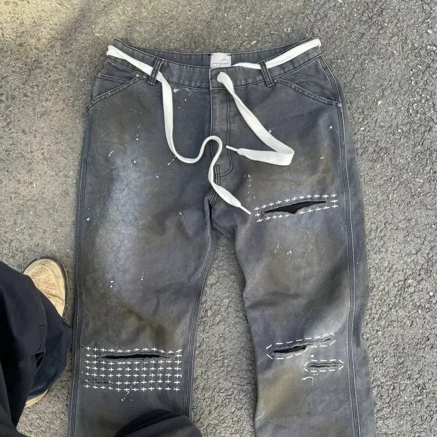[BUNJANG] Lost Town Supply 30 Years Dying Work Pants Sashiko / 로스트타운서플라이 30Years Dying 워크팬츠 Sashiko