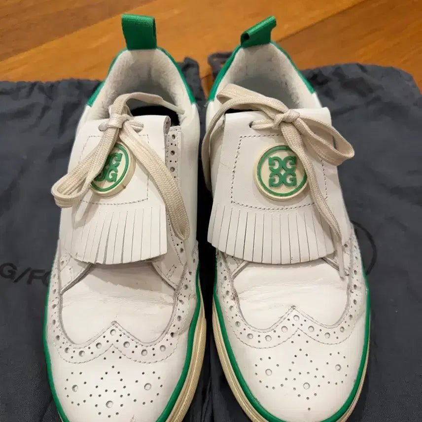 [BUNJANG] G/FORE White Green Golf Sneakers / 지포어 G/FORE 화이트 그린 스니커즈