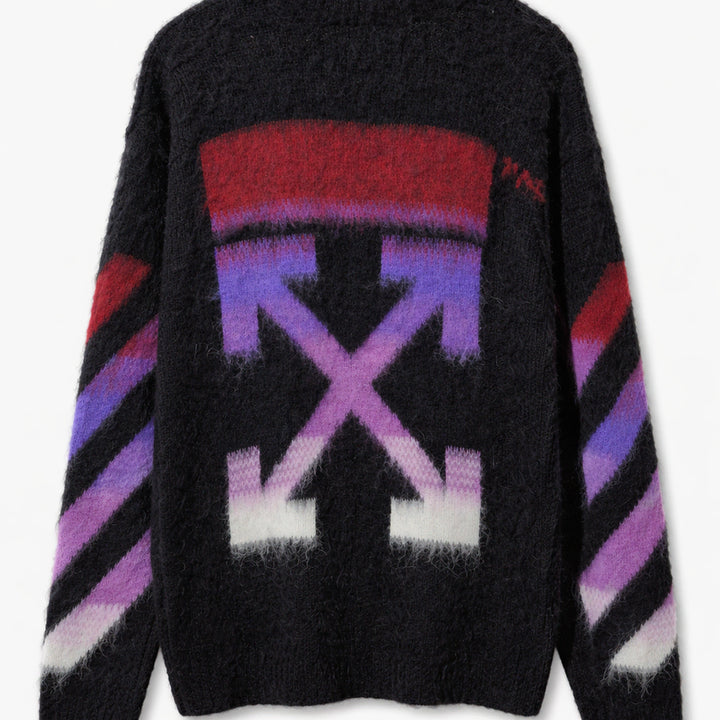 [BUNJANG] Off-White Gradient Mohair Knit Sweater / 오프화이트 그라데이션 모헤어 니트 S