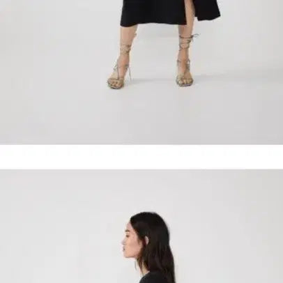 [BUNJANG] ZARA Black V-Neck Button Long Dress / 자라 블랙 브이넥 버튼 반팔 롱 원피스