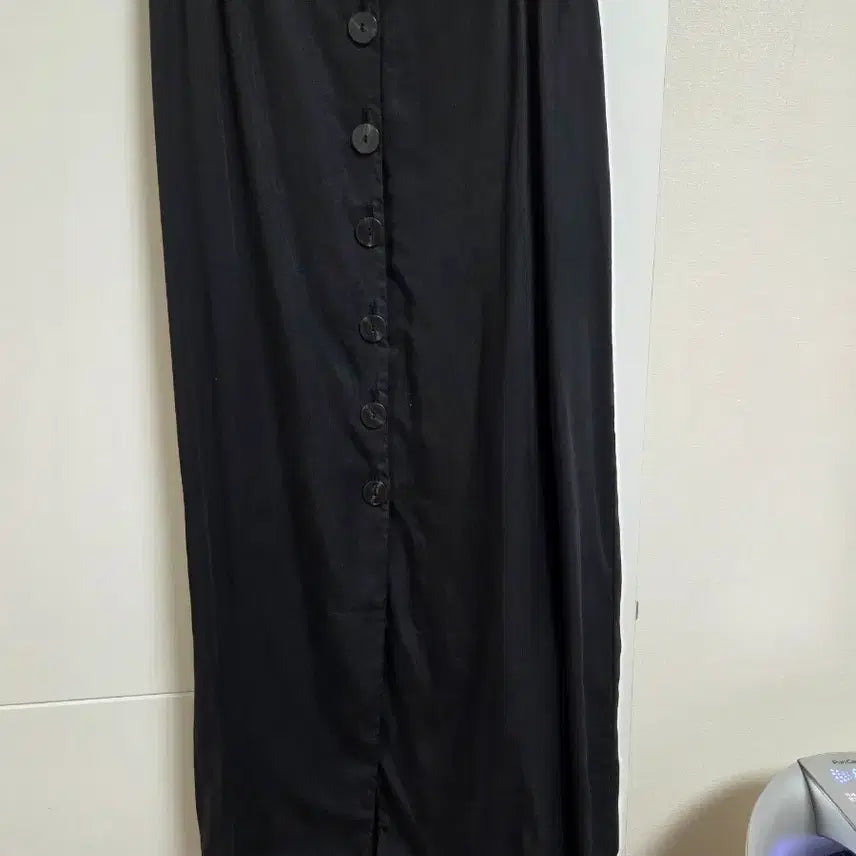 [BUNJANG] ZARA Black V-Neck Button Long Dress / 자라 블랙 브이넥 버튼 반팔 롱 원피스