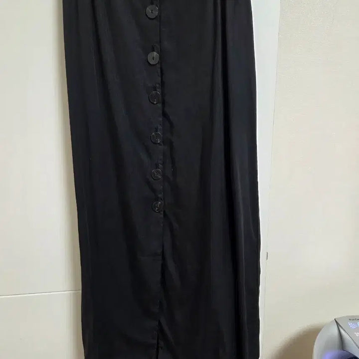 [BUNJANG] ZARA Black V-Neck Button Long Dress / 자라 블랙 브이넥 버튼 반팔 롱 원피스