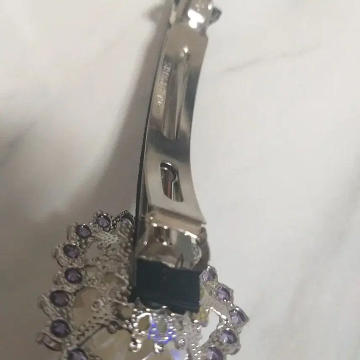 [BUNJANG] Flower Cubic Automatic Hair Pin / 플라워 큐빅 자동핀