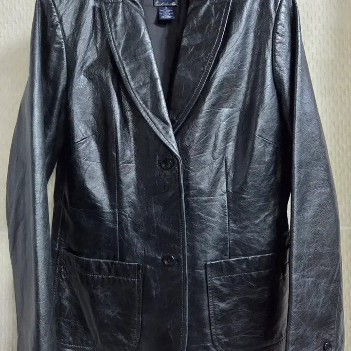 [BUNJANG] GAP Black Two-Tone Leather Jacket / GAP 갭 블랙투톤 가죽 자켓 S