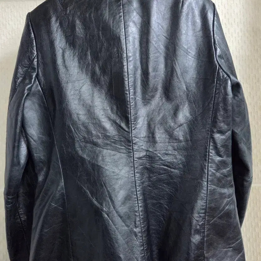 [BUNJANG] GAP Black Two-Tone Leather Jacket / GAP 갭 블랙투톤 가죽 자켓 S
