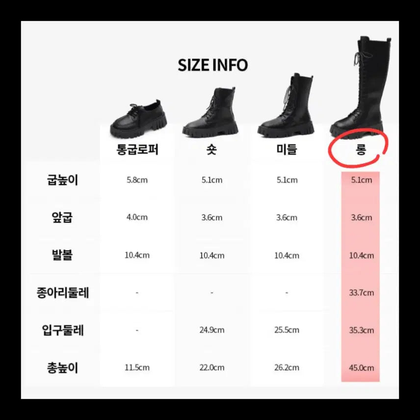 [BUNJANG] Black Platform Ankle Boots (Long, 240mm) / 검정색 통굽워커(롱 기장 / 240mm)