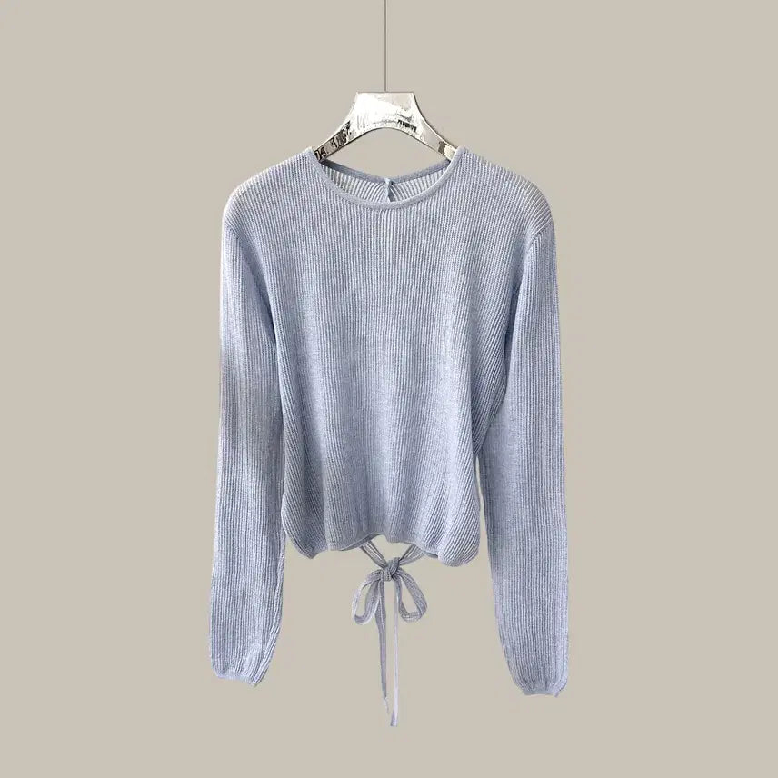 [BUNJANG] Round Layered Strap Knit T5031 / 라운드 레이어드 스트랩 니트 (T5031)
