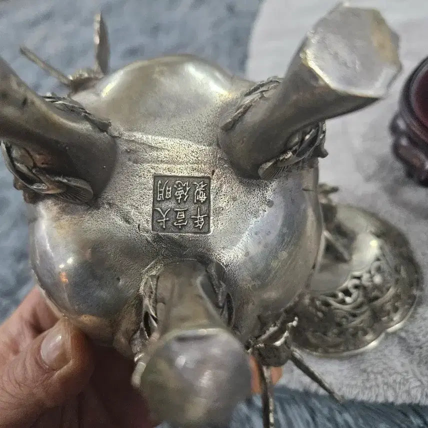 [BUNJANG] White Copper Dragon Incense Burner / 백동 용 장식 향로 입니다
