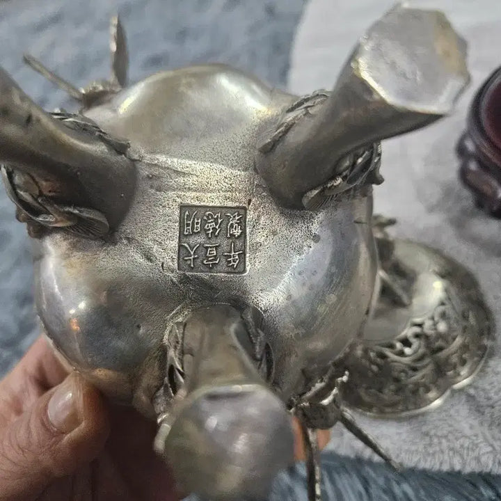 [BUNJANG] White Copper Dragon Incense Burner / 백동 용 장식 향로 입니다