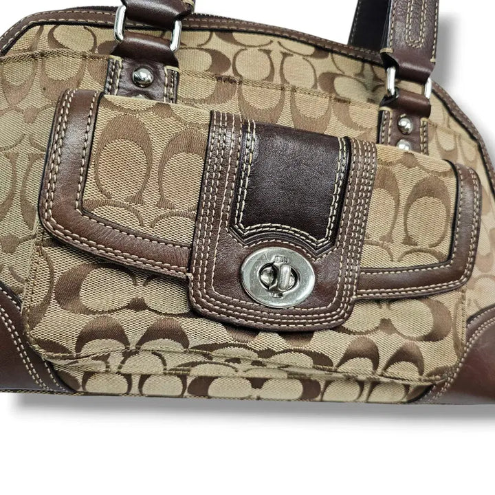 [BUNJANG] Coach Signature Flat Top Tote Bag / Coach 코치 시그니처 서플렛 토트백