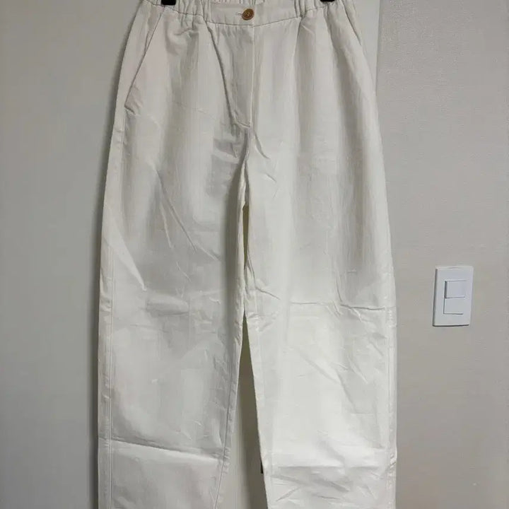 [BUNJANG] Shop Letter Drawstring Pants White / 샵레터 드로우스트링 팬츠 화이트 free