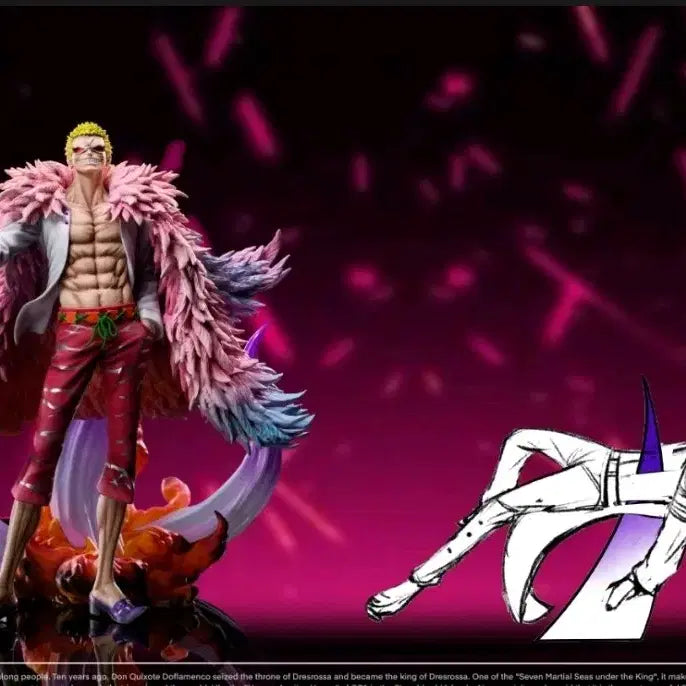 [BUNJANG] C2 Doflamingo &amp; Law Resin Figure / [급처]원피스 C2 도플라밍고+C2로우 레진 피규어