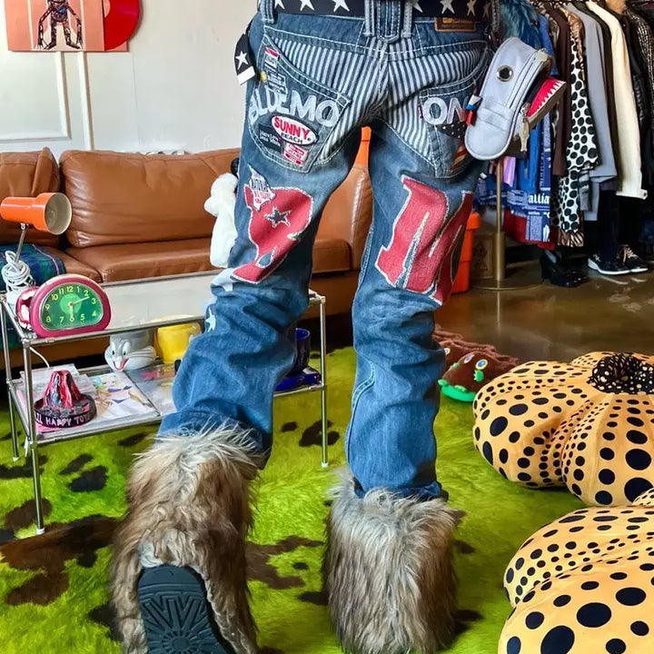 [BUNJANG] BLUE MOON BLUE Y2K Denim Pants / 90s-00s BLUE MOON BLUE 일본 빈티지 Y2K 데님 팬츠