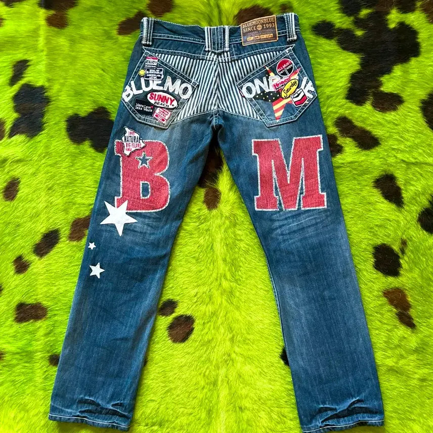 [BUNJANG] BLUE MOON BLUE Y2K Denim Pants / 90s-00s BLUE MOON BLUE 일본 빈티지 Y2K 데님 팬츠
