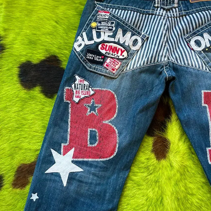[BUNJANG] BLUE MOON BLUE Y2K Denim Pants / 90s-00s BLUE MOON BLUE 일본 빈티지 Y2K 데님 팬츠