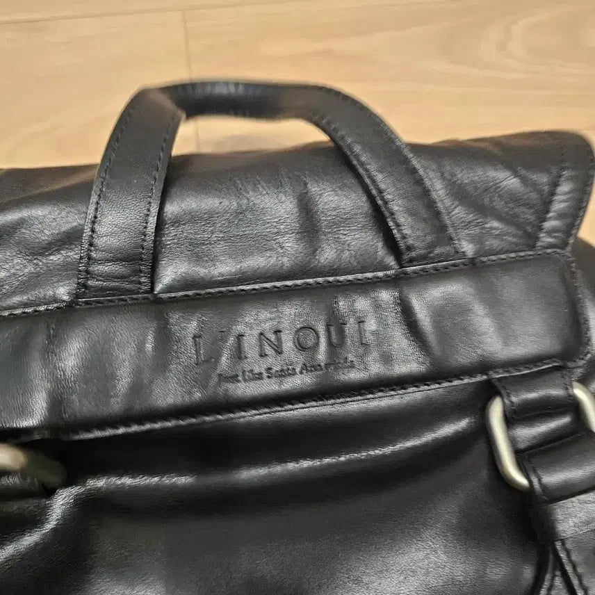 [BUNJANG] Linoui BONO 1 L JOA Black Leather Backpack / [정품] 리누이 보노 Linoui BONO 1 L JOA 블랙 가죽 백팩