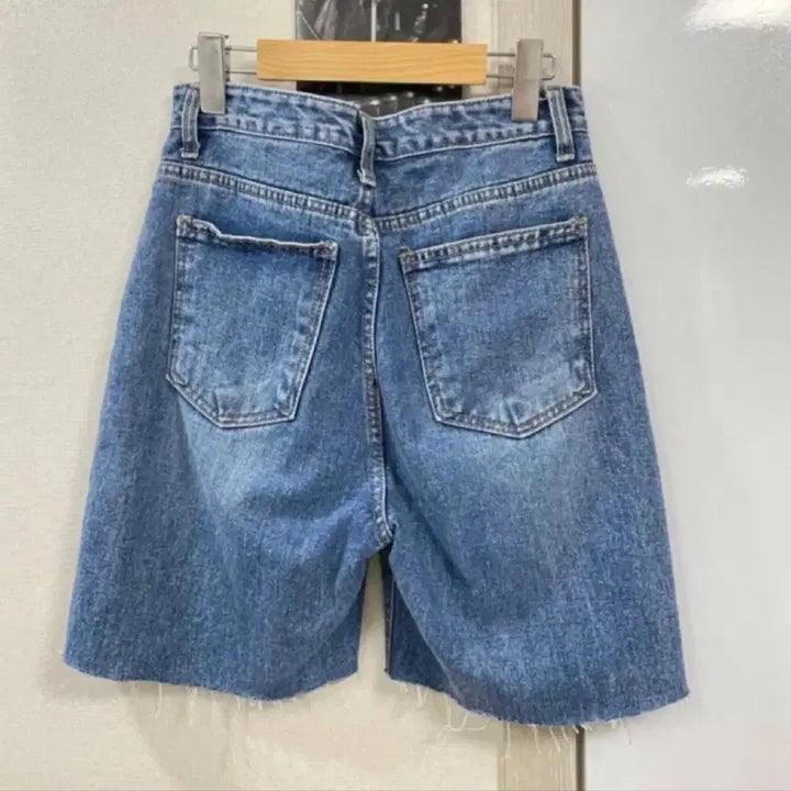 [BUNJANG] Denim Cut-Off Shorts / 청반바지 데님 5부 컷팅진 숏팬츠