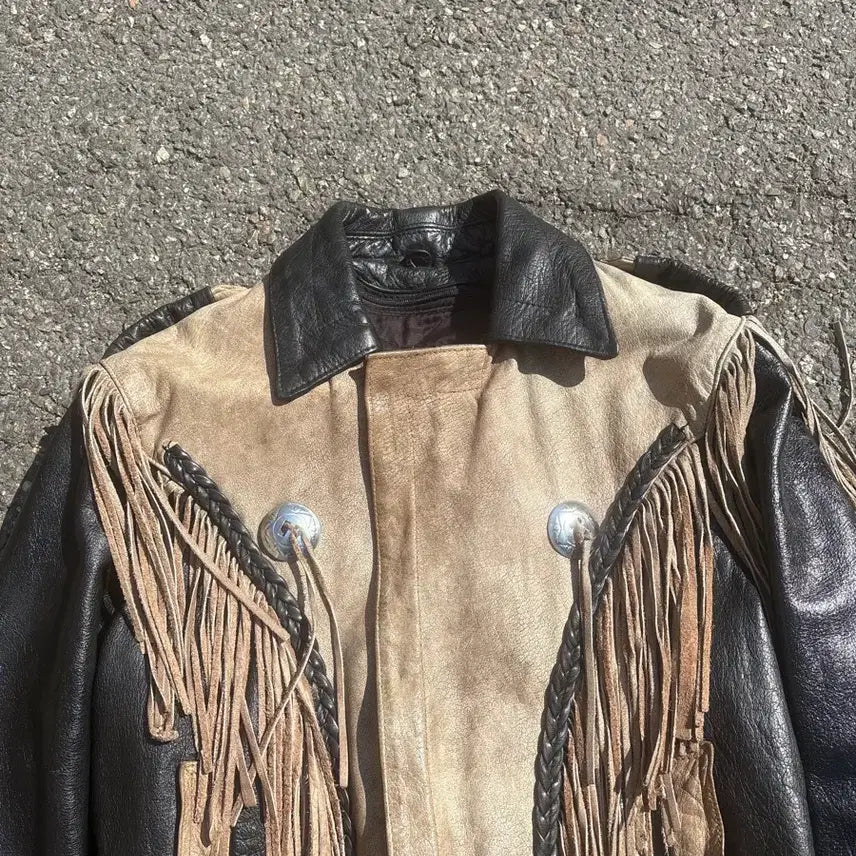 [BUNJANG] USA Western Leather Jacket / USA 웨스턴 가죽자켓